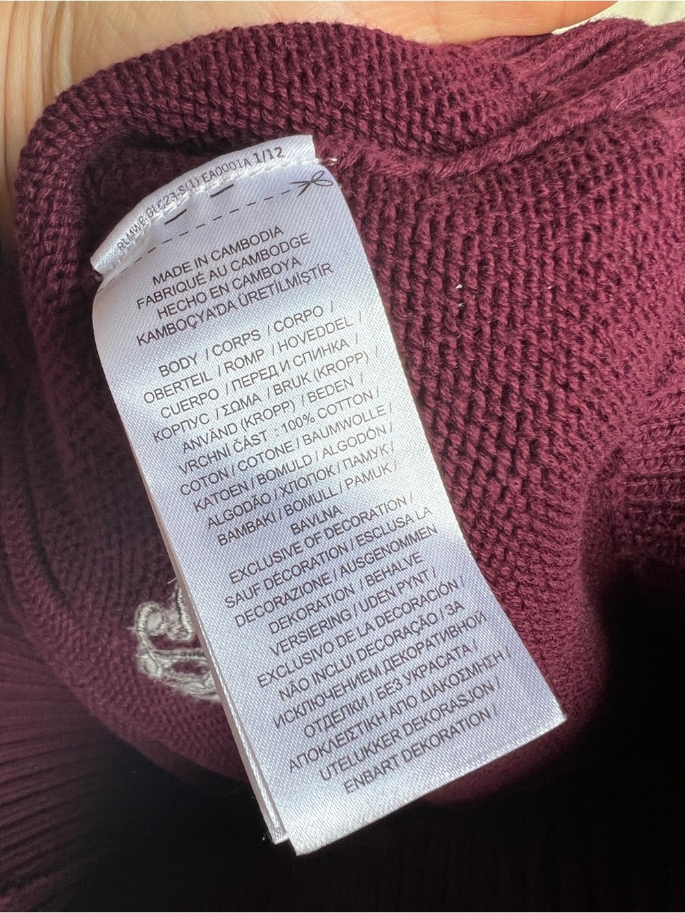 Ralph Lauren Intarsia-Knit Vizsla Cotton Sweater burgundy size small - Picture 4 of 6